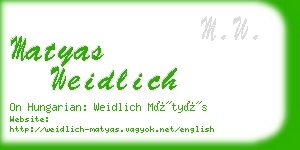 matyas weidlich business card